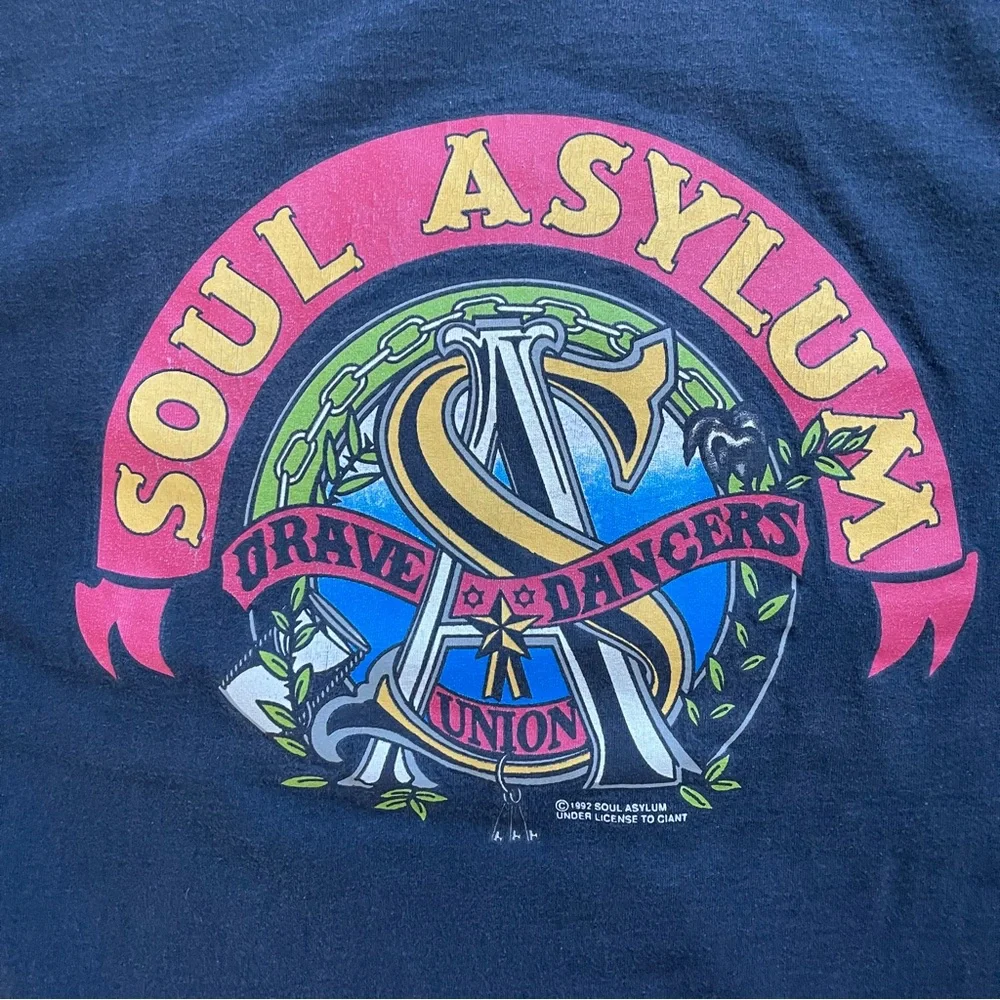 Vintage 1992 Soul Asylum Grave Dancers Union Tour T Shirt 20” x 28” Large - Picture 2 of 8